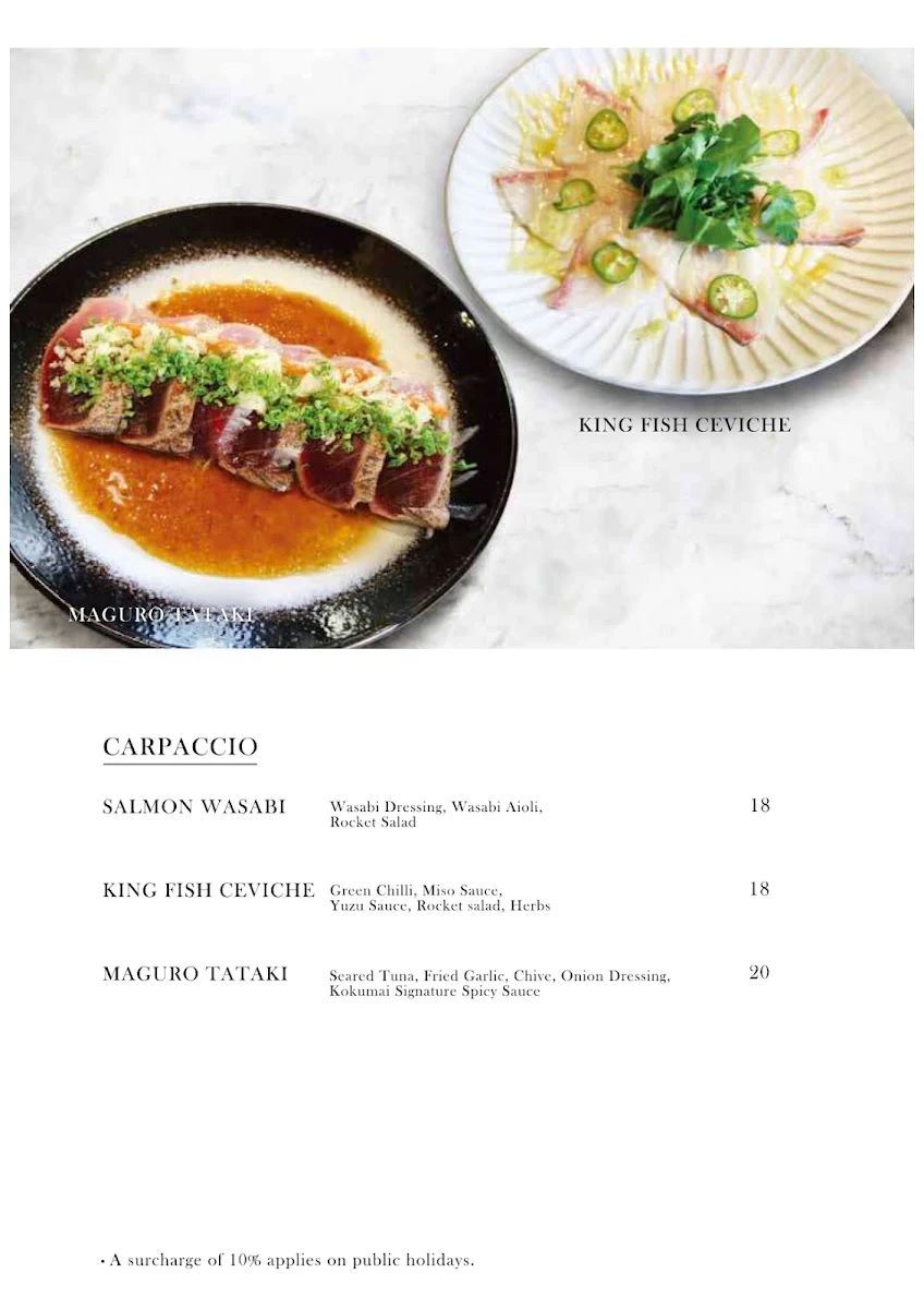 Menu, Kokumai Barangaroo