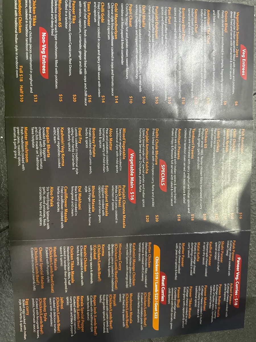 Menu, Sindoor Indian resturant Windsor