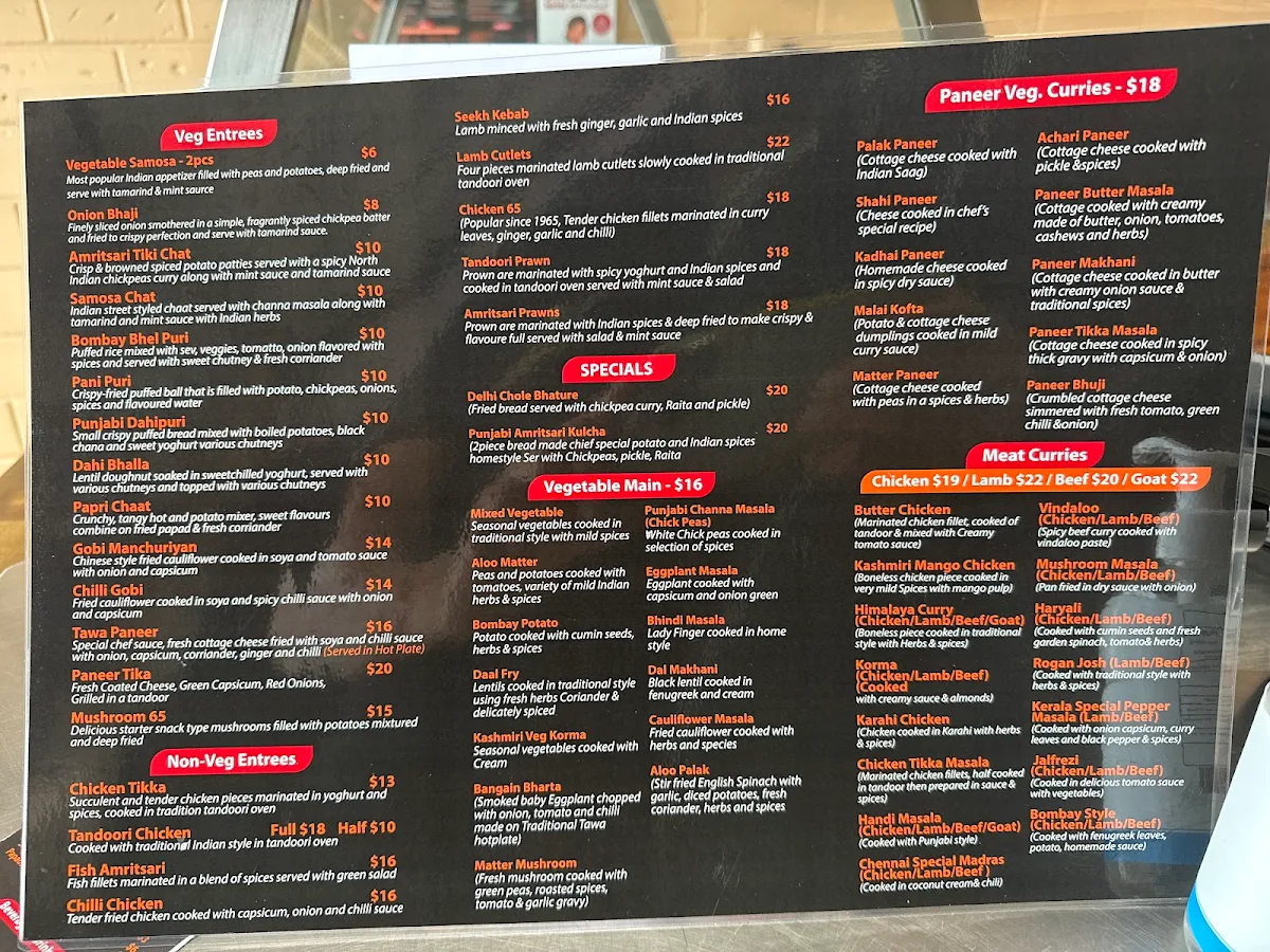 Menu, Sindoor Indian resturant Windsor