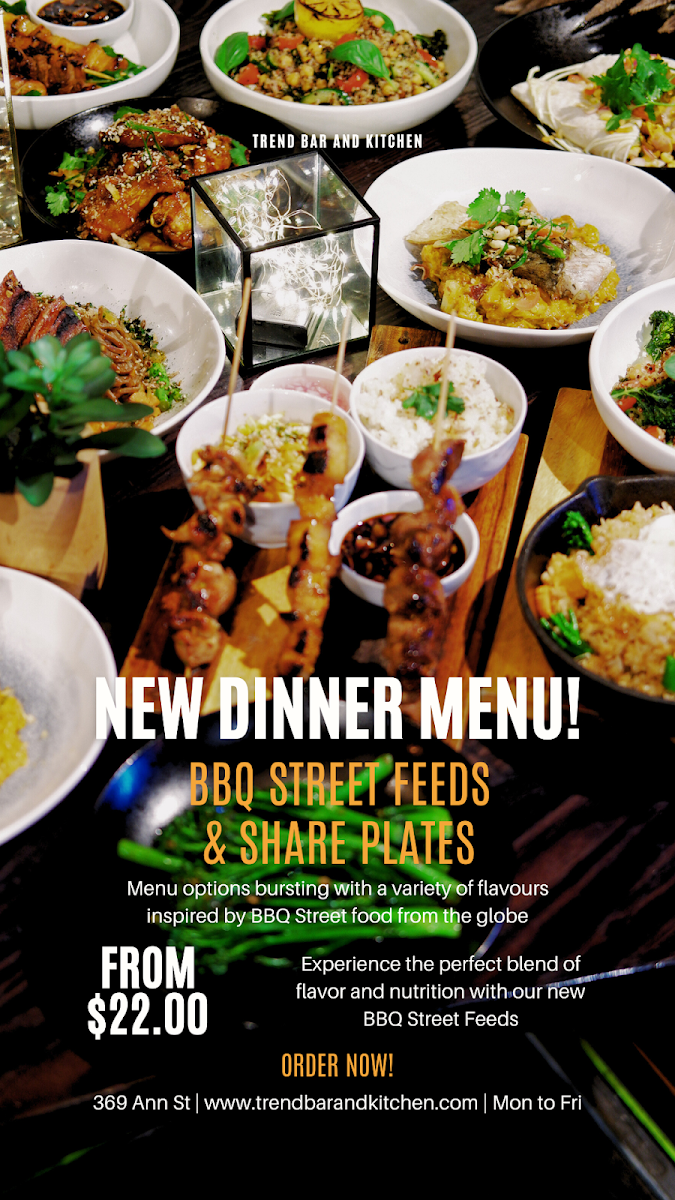 Menu, TRenD Bar & Kitchen