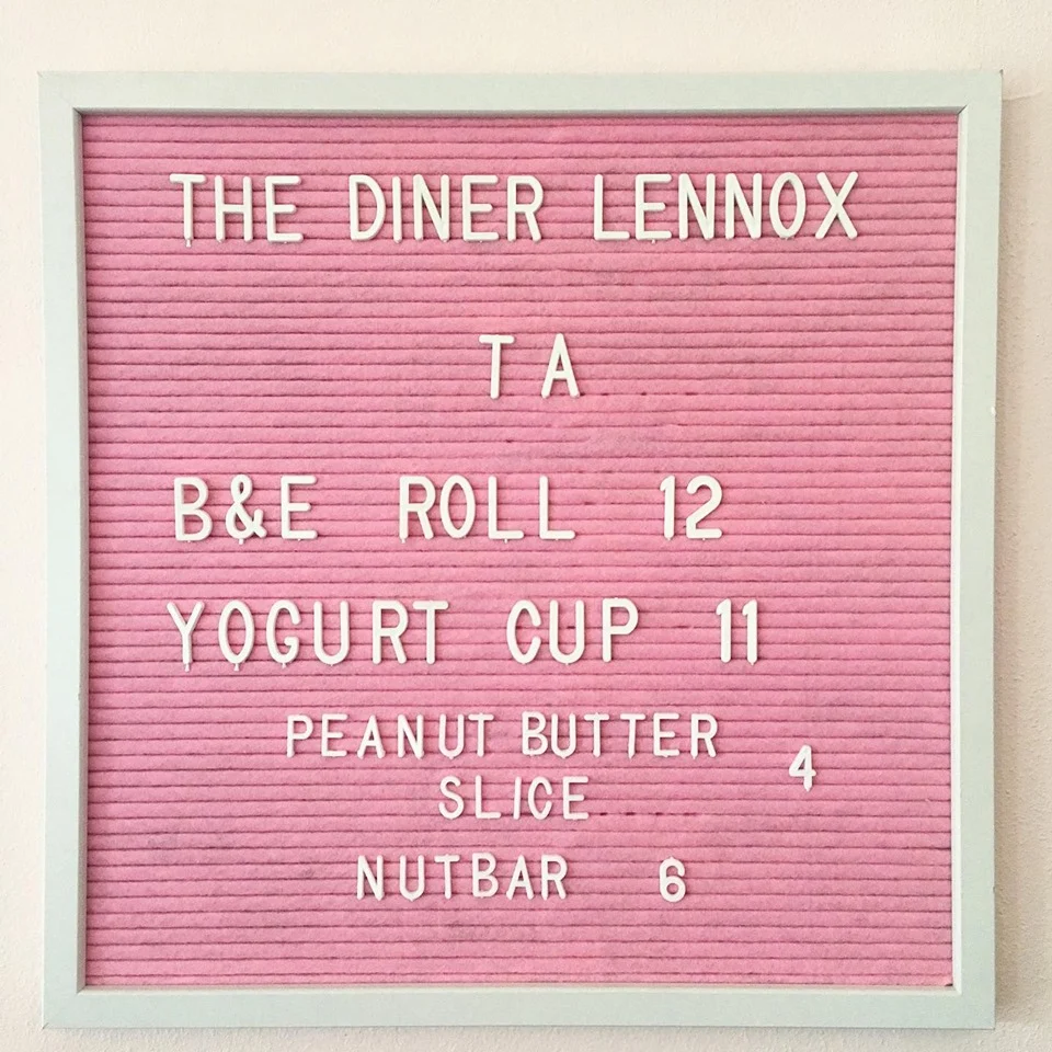 Menu, The Diner Lennox