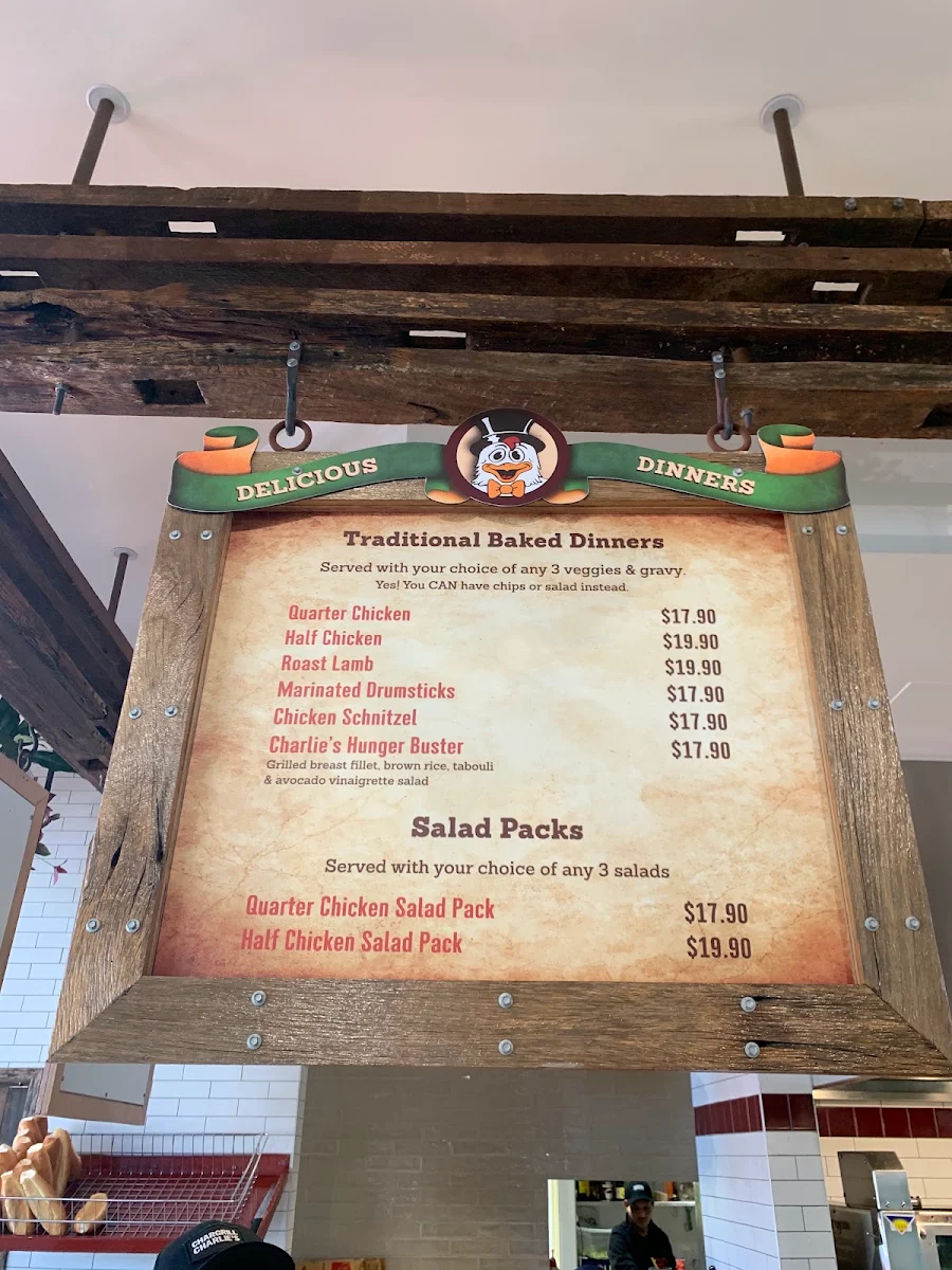 Menu, Chargrill Charlie's Drummoyne