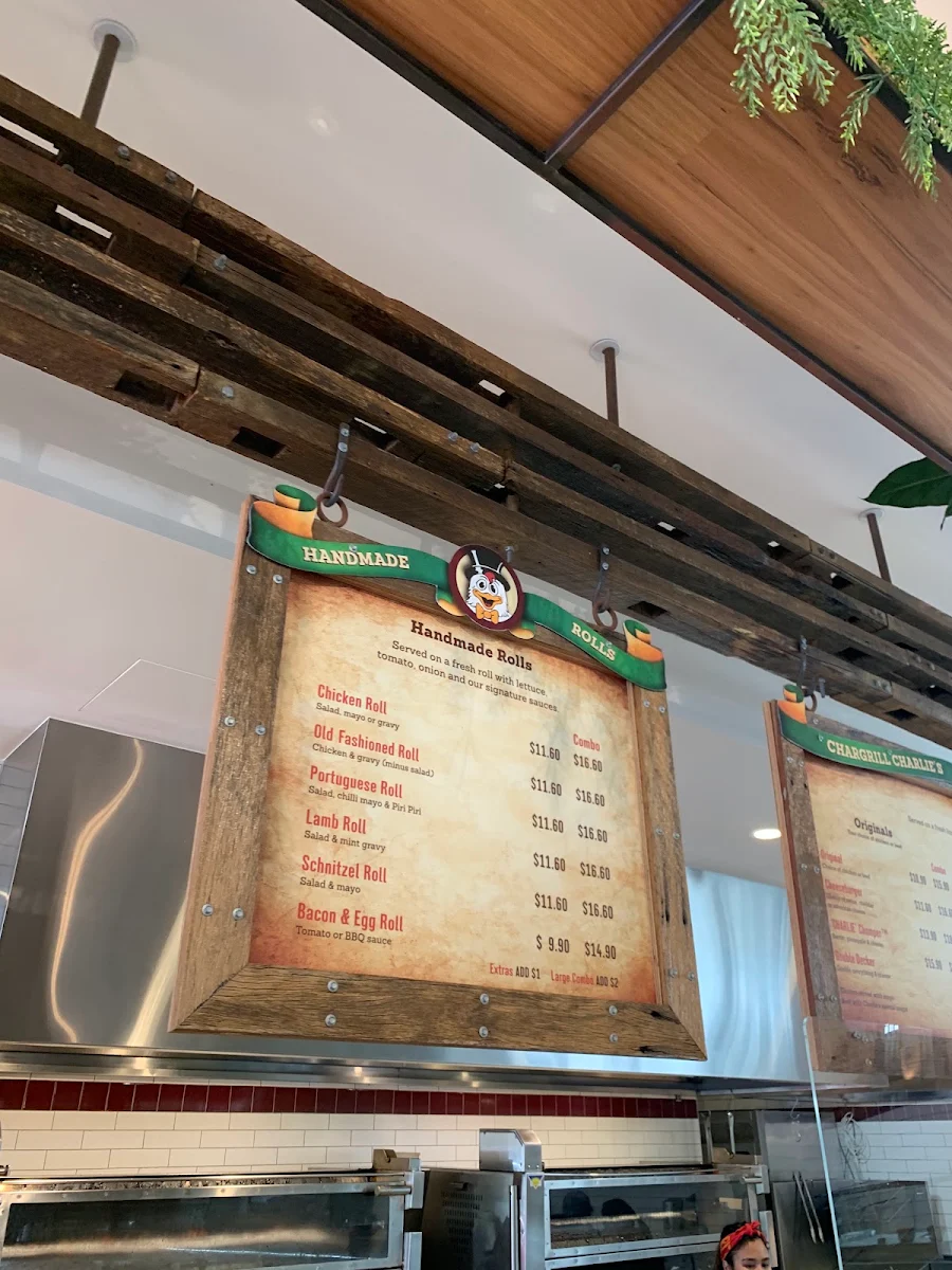Menu, Chargrill Charlie's Drummoyne