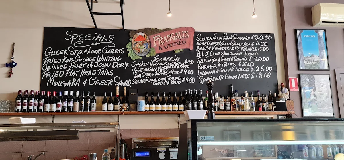 Menu, P. Frangos & Sons