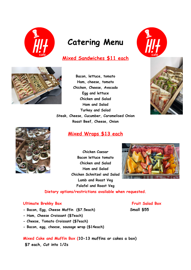 Menu, HitCafe Beenleigh
