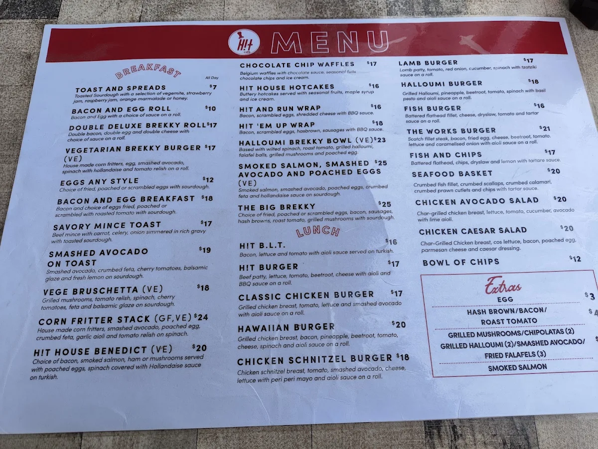 Menu, HitCafe Beenleigh
