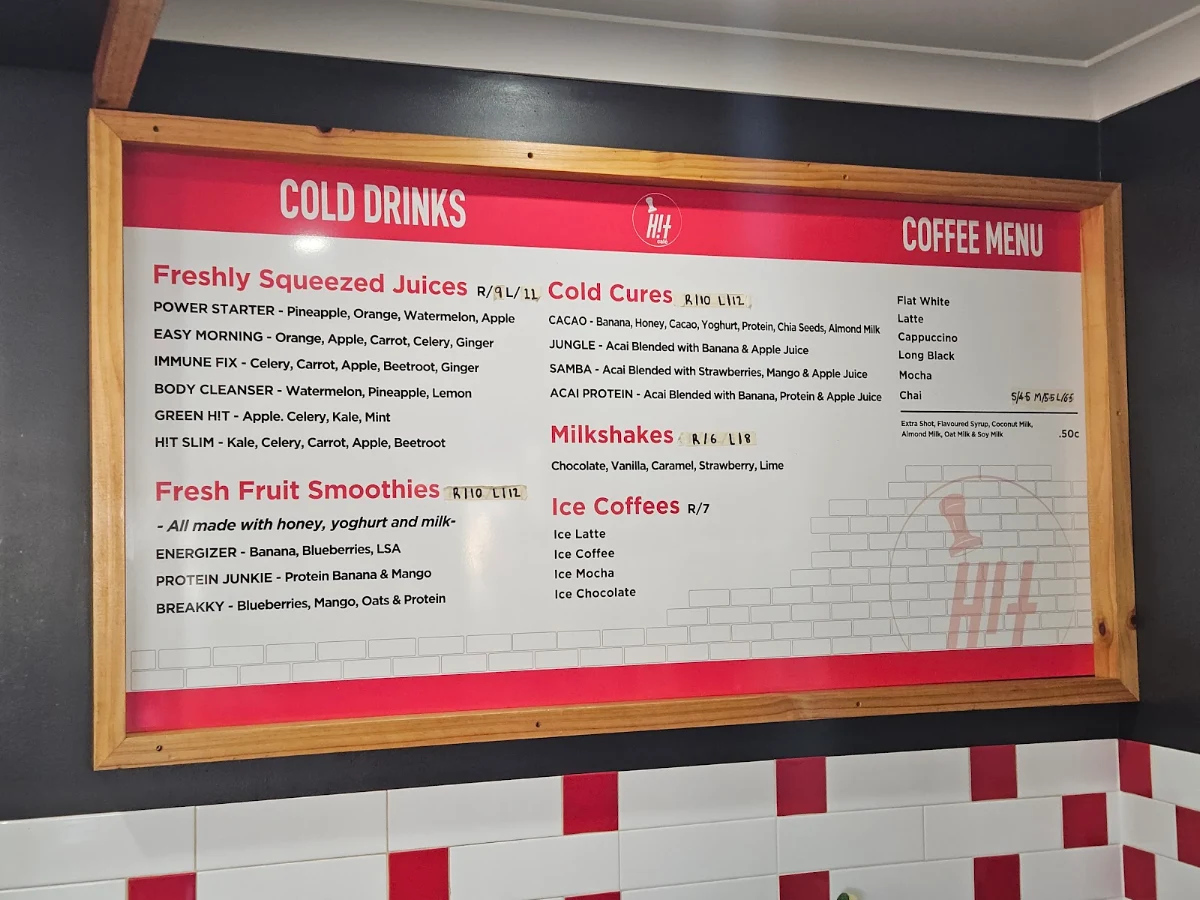 Menu, HitCafe Beenleigh