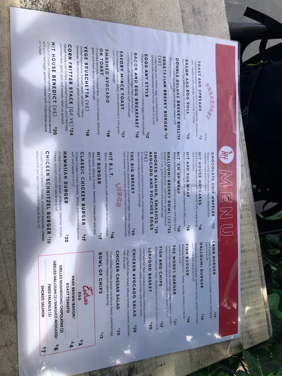 Menu, HitCafe Beenleigh