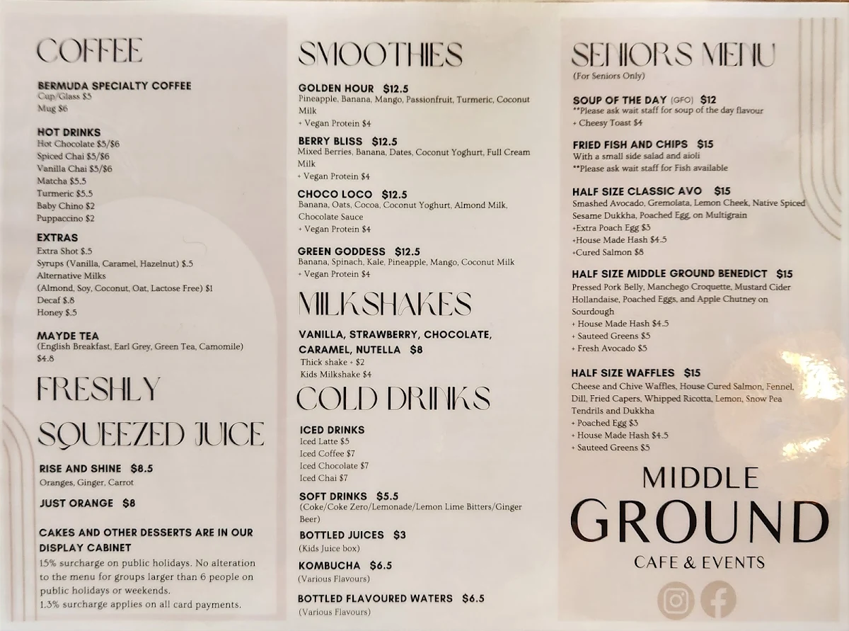 Menu, Middle Ground