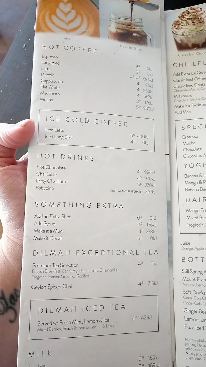 Menu, The Coffee Club Café - Tingalpa Drive Thru