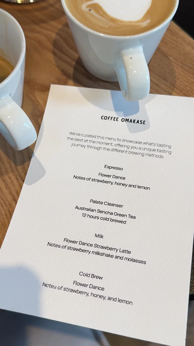 Menu, Headlands Coffee