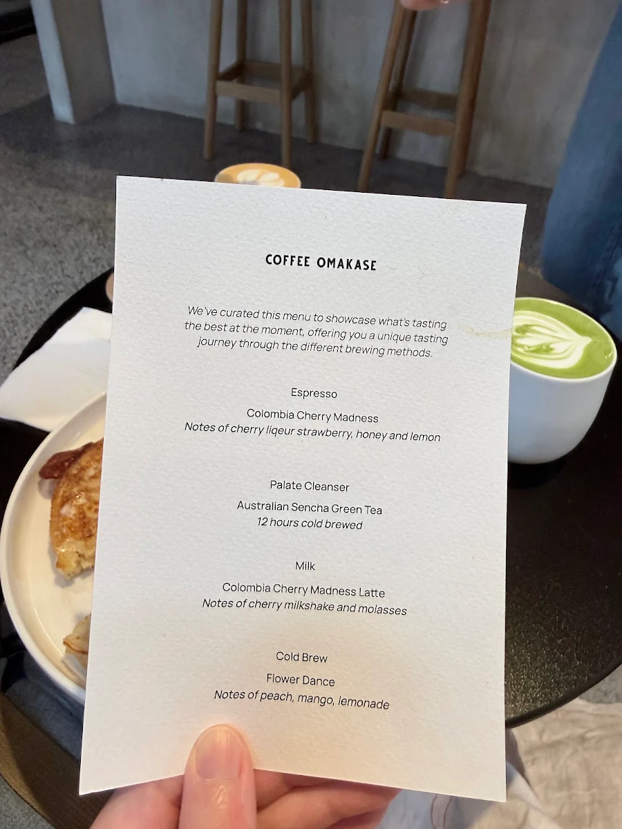 Menu, Headlands Coffee