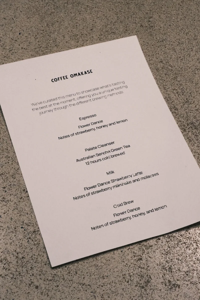Menu, Headlands Coffee