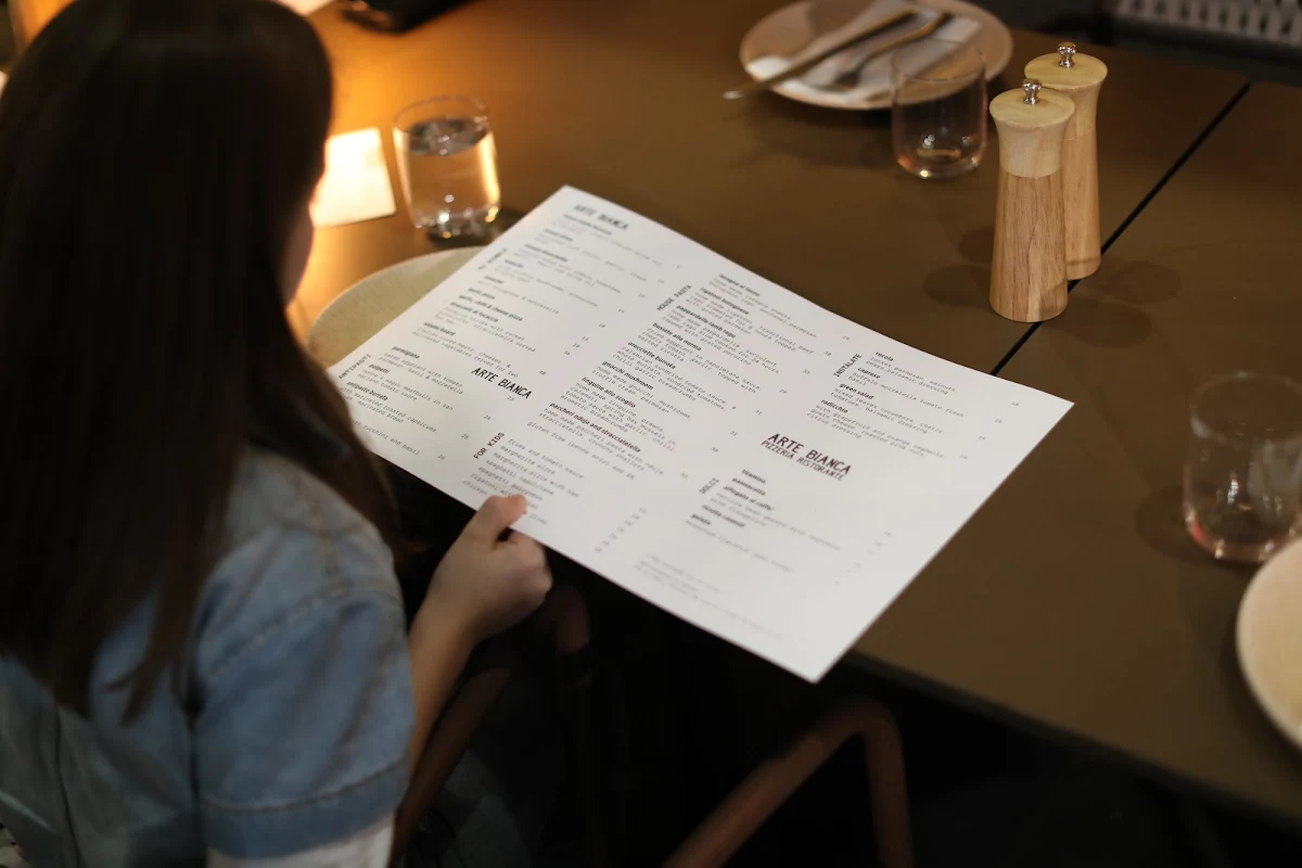 Menu, Arte Bianca