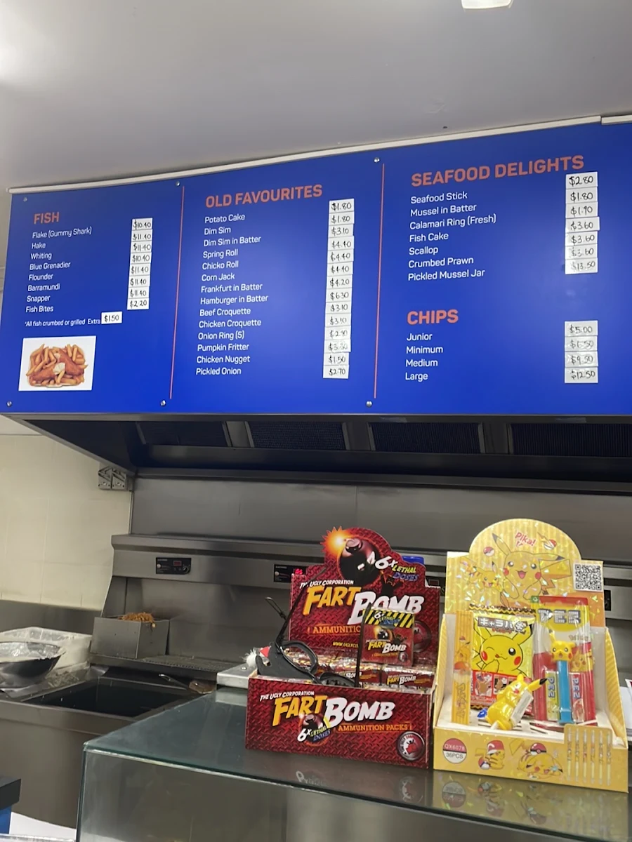 Menu, Camms Rd Fish & Chips