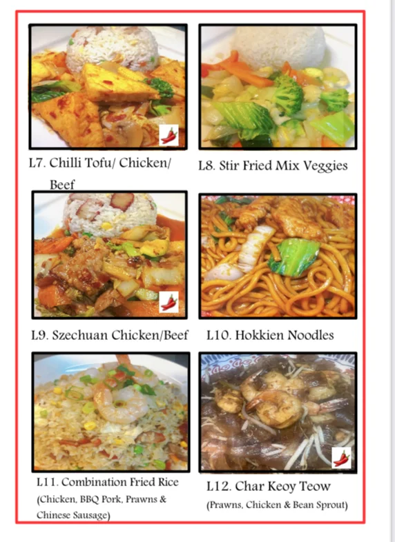 Menu, Kang's Woks Asian Restaurant
