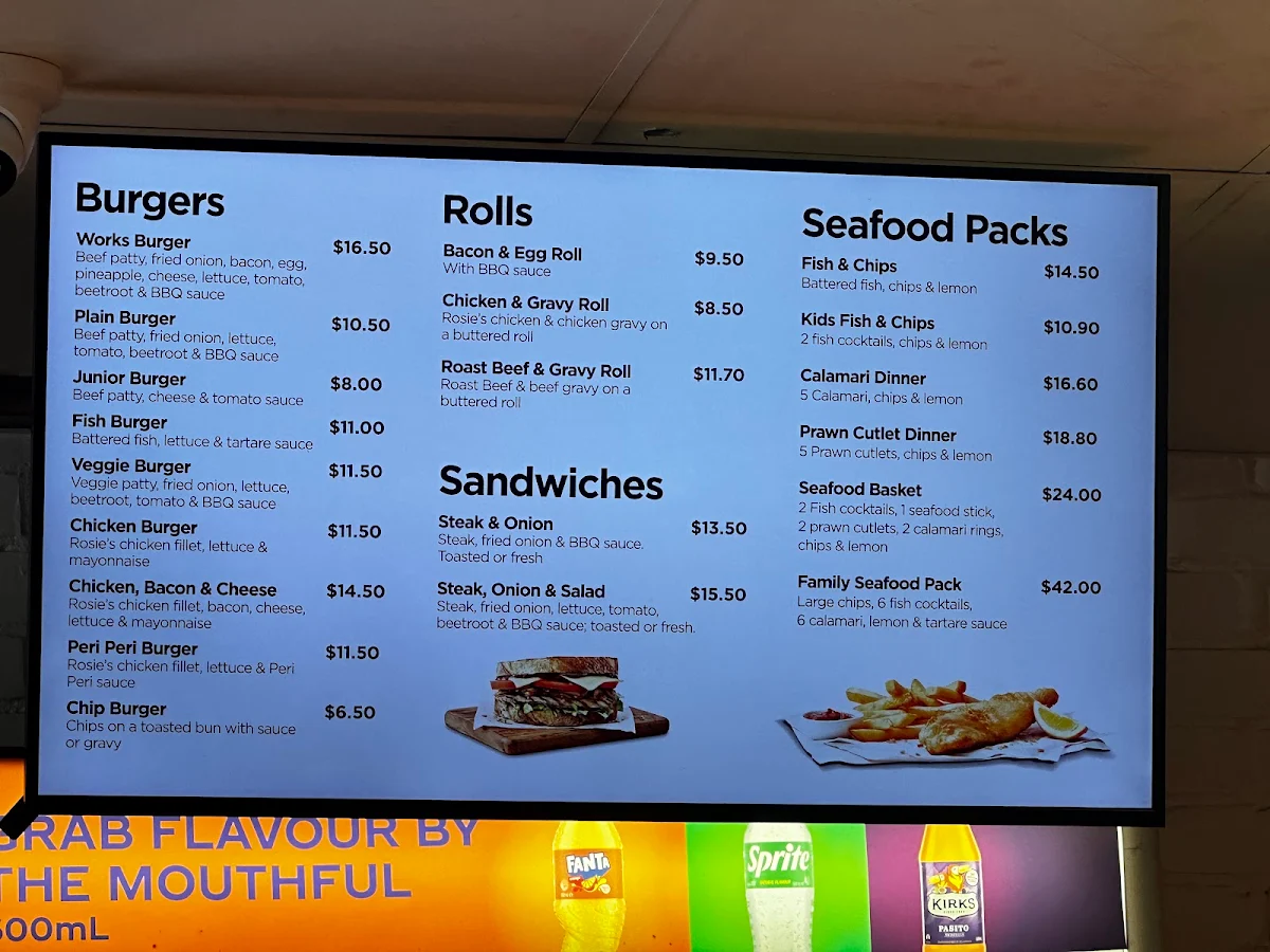 Menu, LJ's Cafe