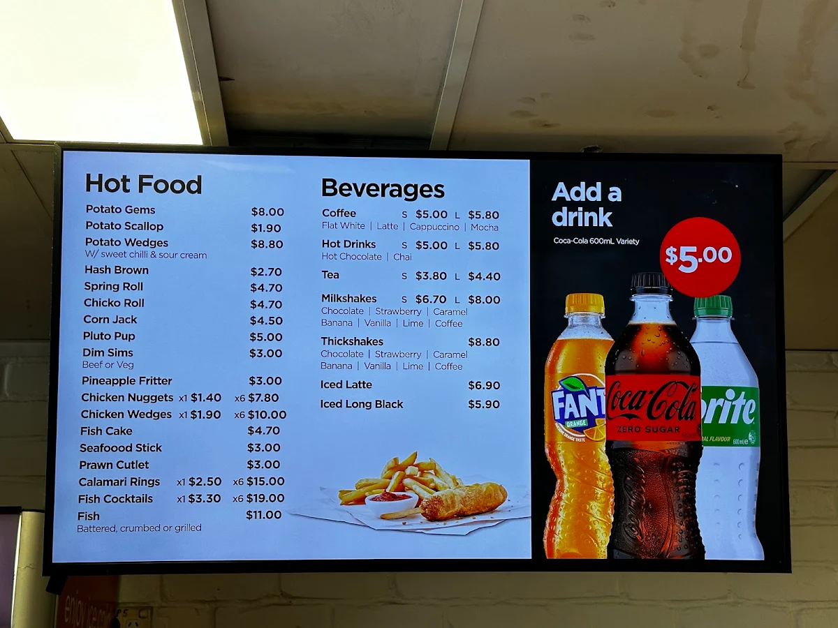 Menu, LJ's Cafe