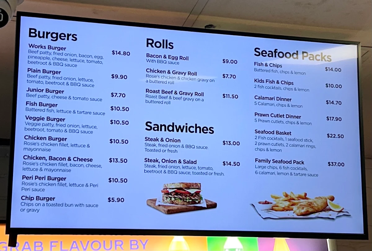 Menu, LJ's Cafe