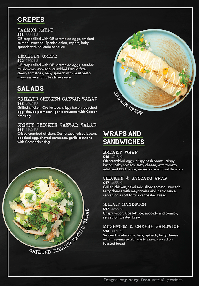 Menu, Oliver Brown