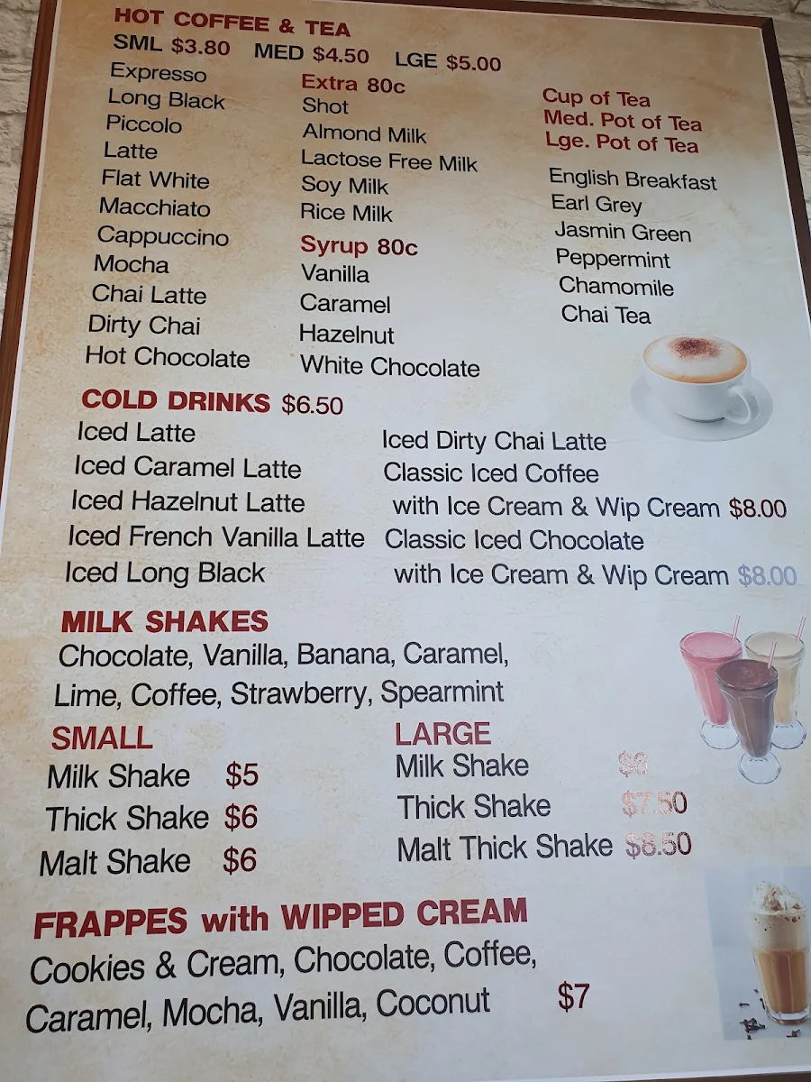 Menu, Crestwood Carvery and Cafe