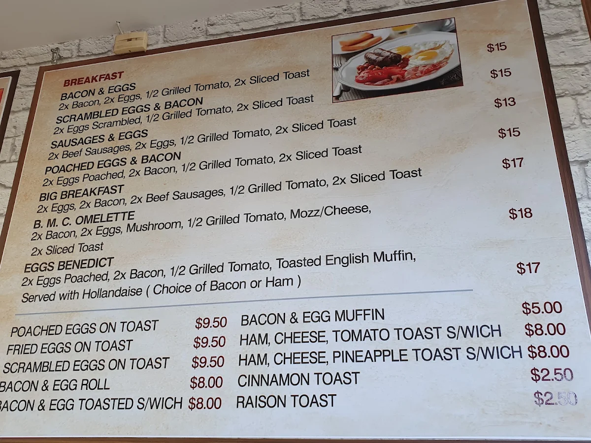 Menu, Crestwood Carvery and Cafe