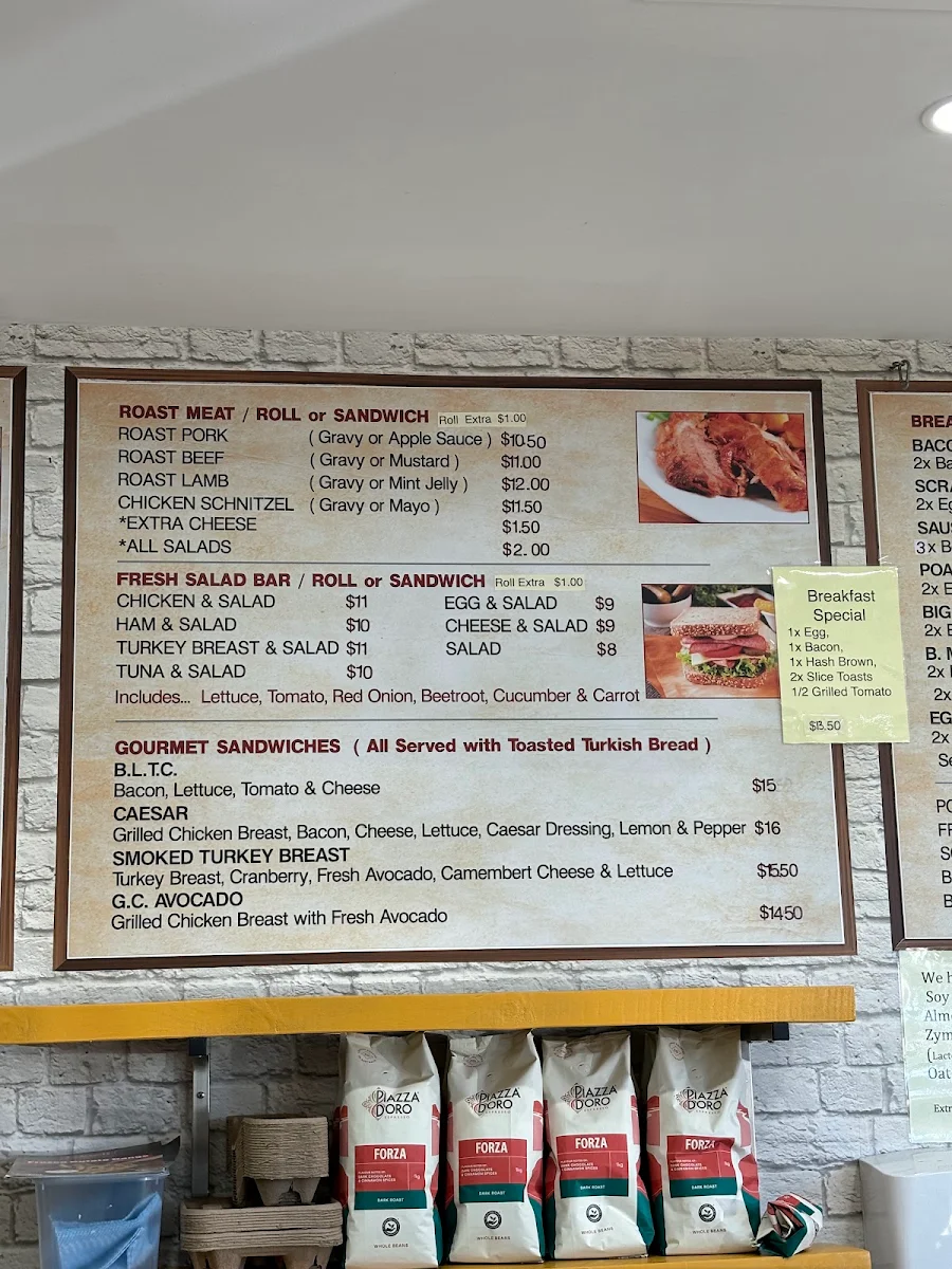 Menu, Crestwood Carvery and Cafe