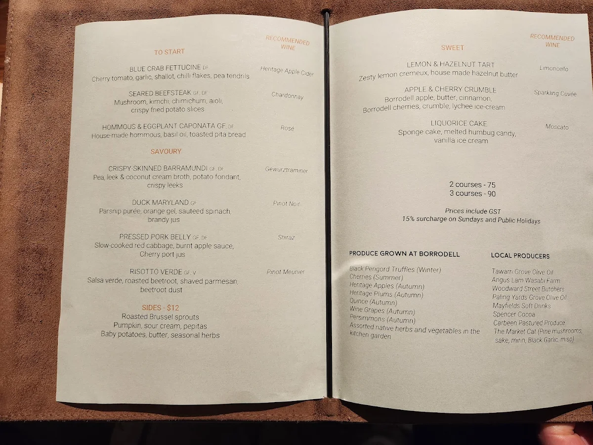 Menu, Sister's Rock Restaurant