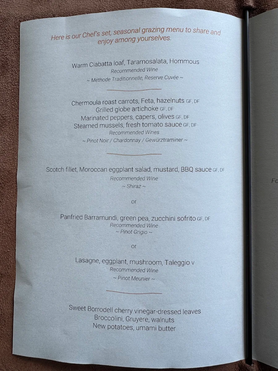 Menu, Sister's Rock Restaurant