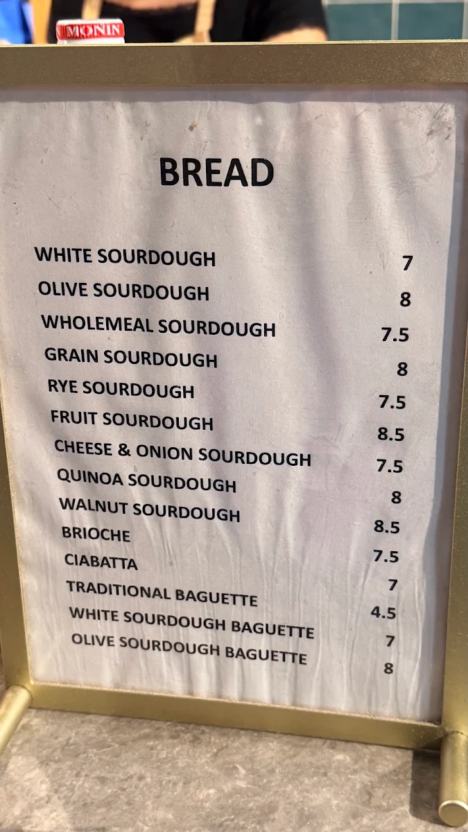 Menu, Publique Bakery