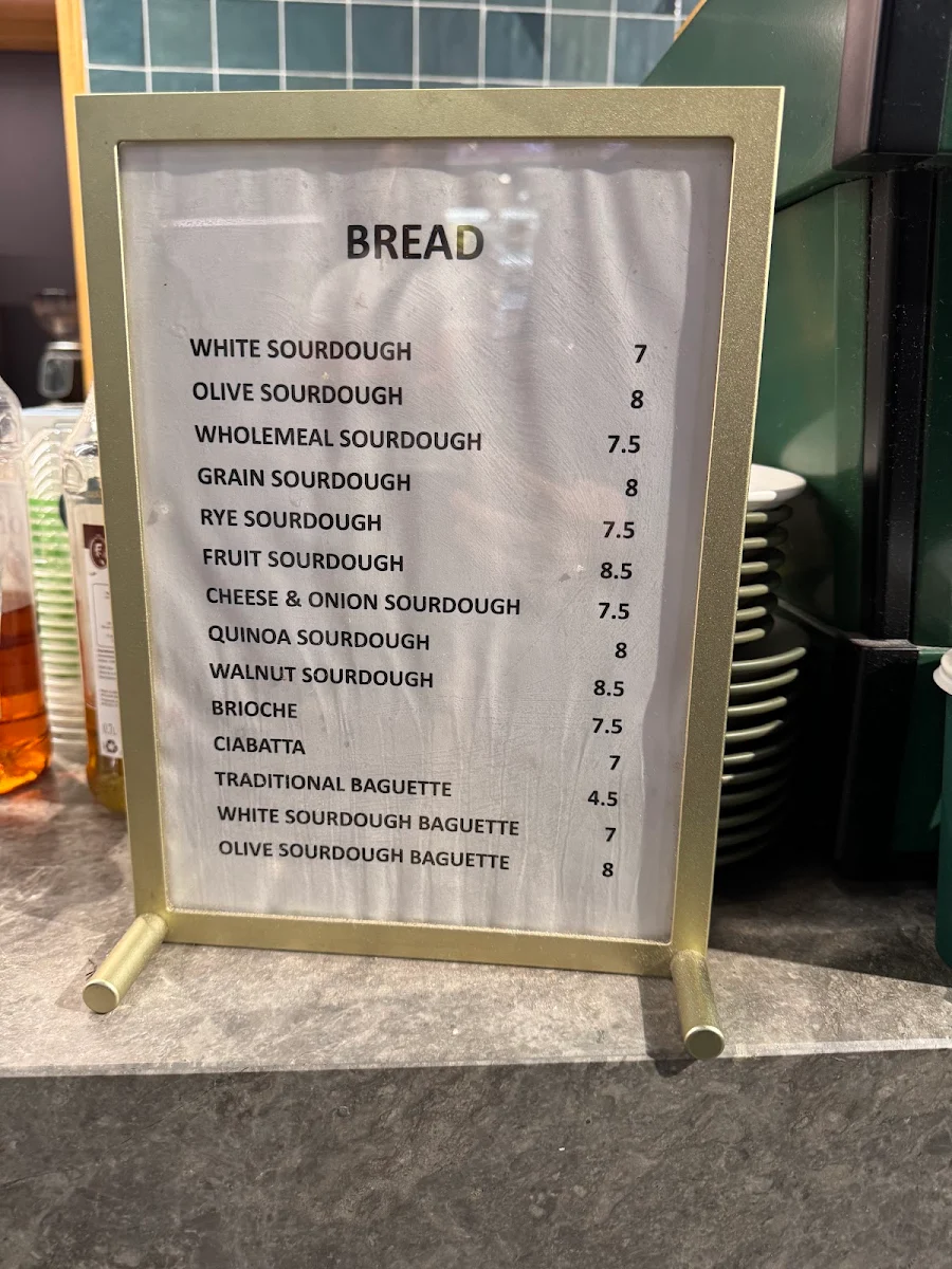 Menu, Publique Bakery