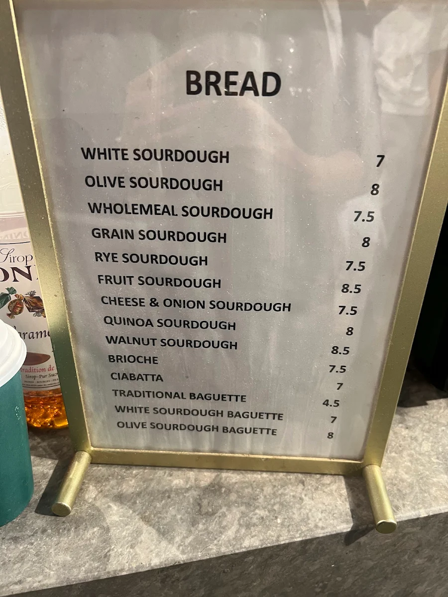 Menu, Publique Bakery