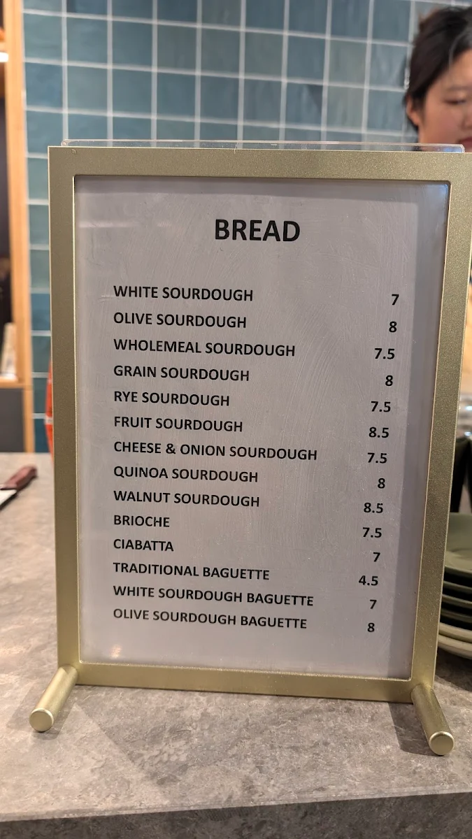 Menu, Publique Bakery
