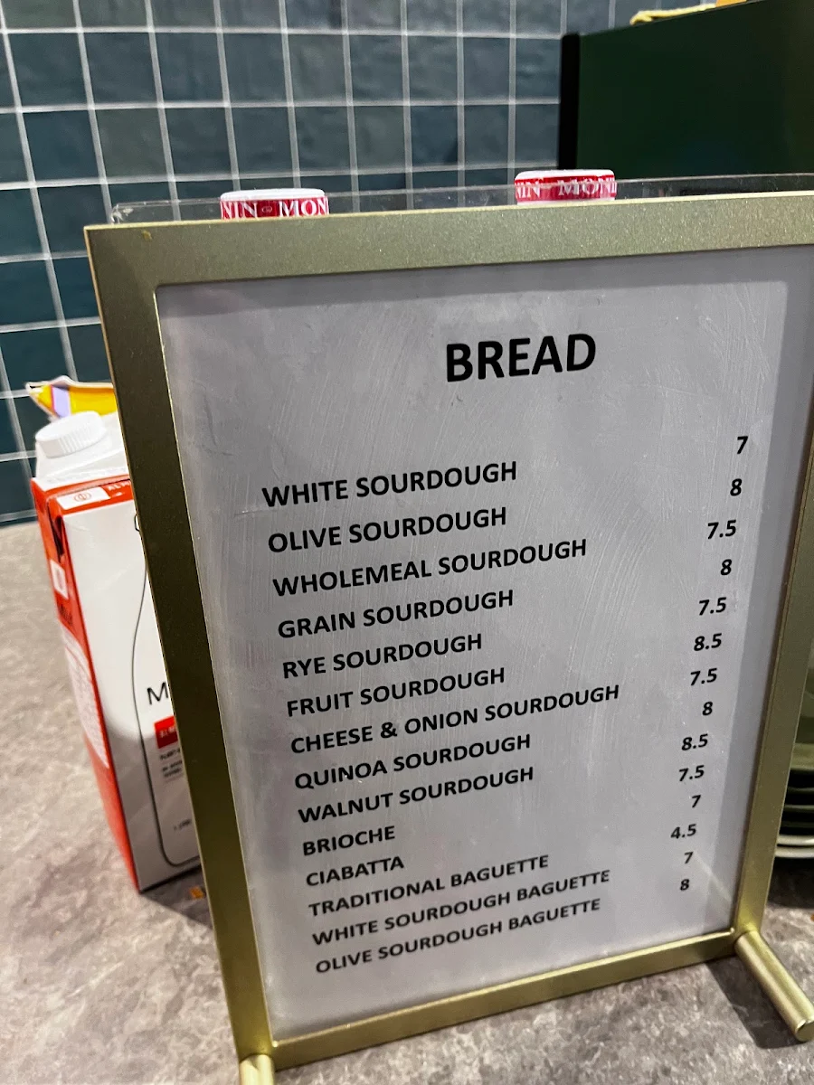Menu, Publique Bakery