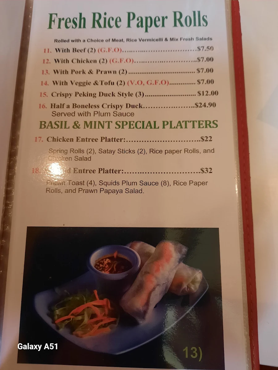 Menu, La Gustosa Restaurant