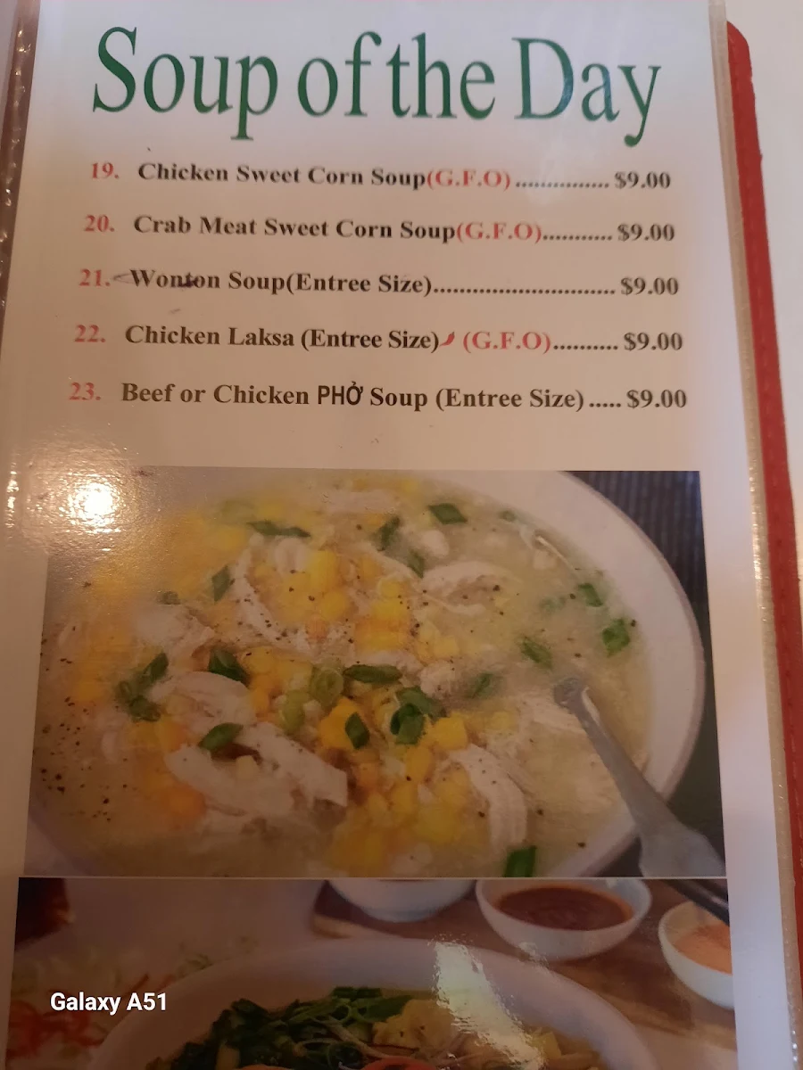 Menu, La Gustosa Restaurant