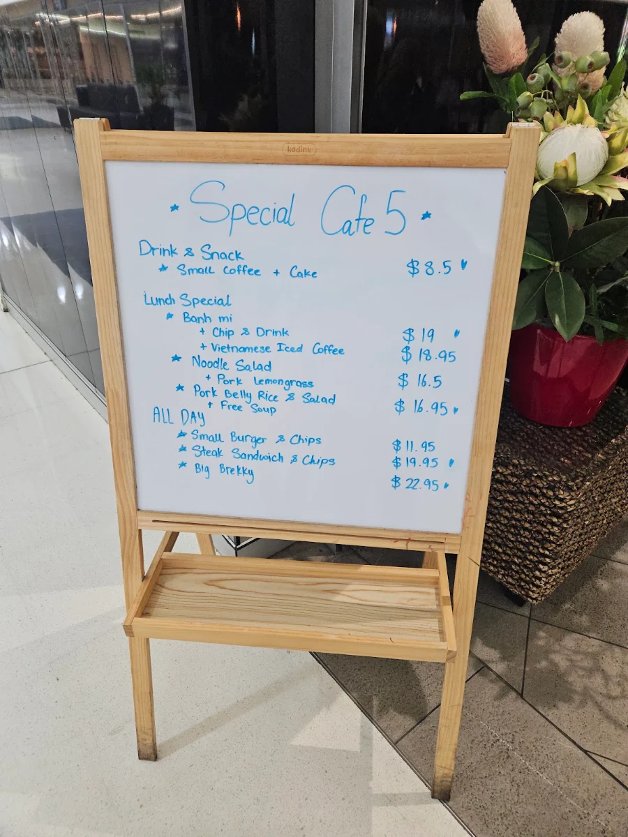 Menu, Cafe 5 (see u in cafe 5)