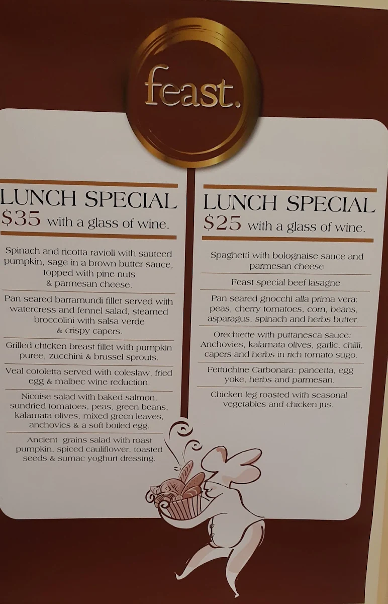 Menu, Feast Wine Bar - Hampton
