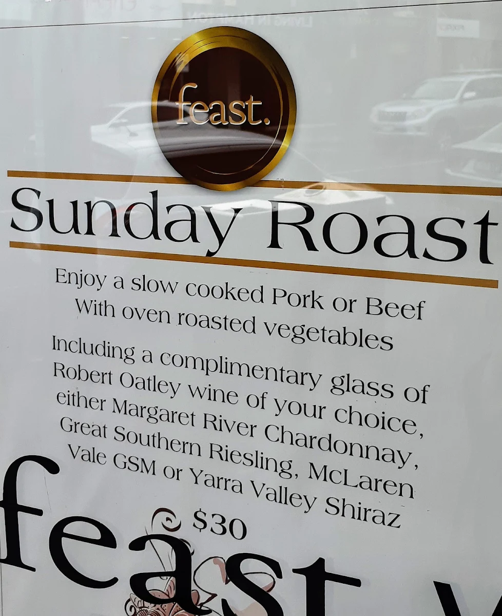 Menu, Feast Wine Bar - Hampton