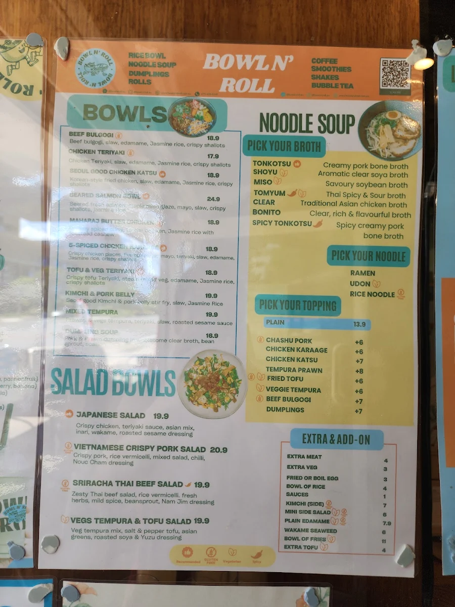 Menu, Bowl N' Roll