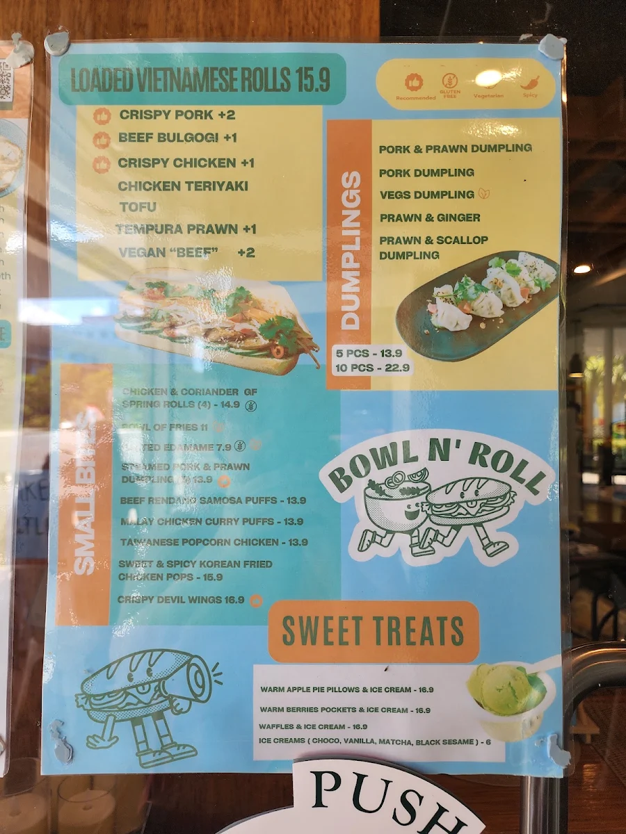 Menu, Bowl N' Roll