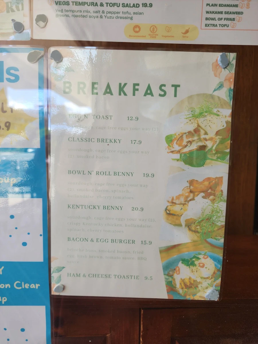 Menu, Bowl N' Roll