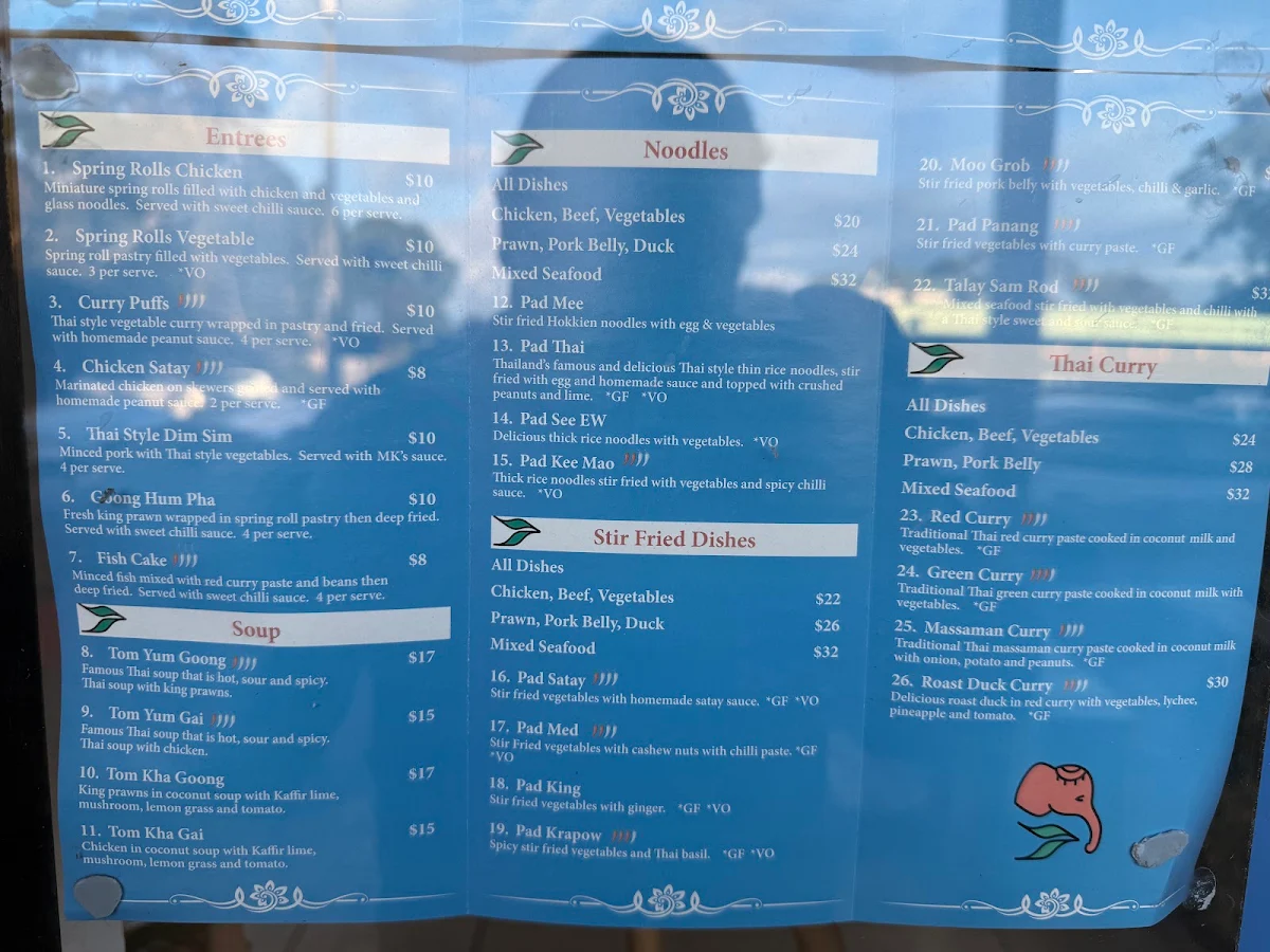 Menu, MK Thai