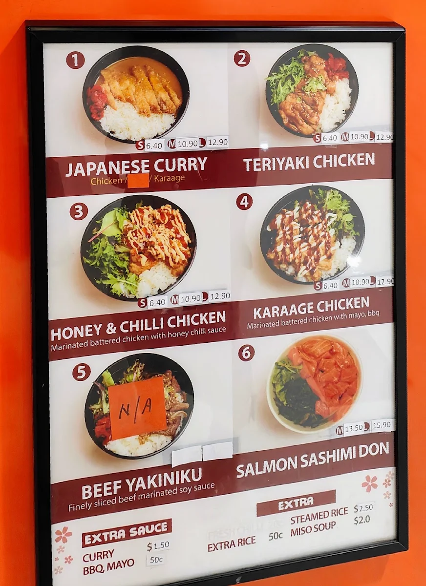 Menu, Sushi Paradise