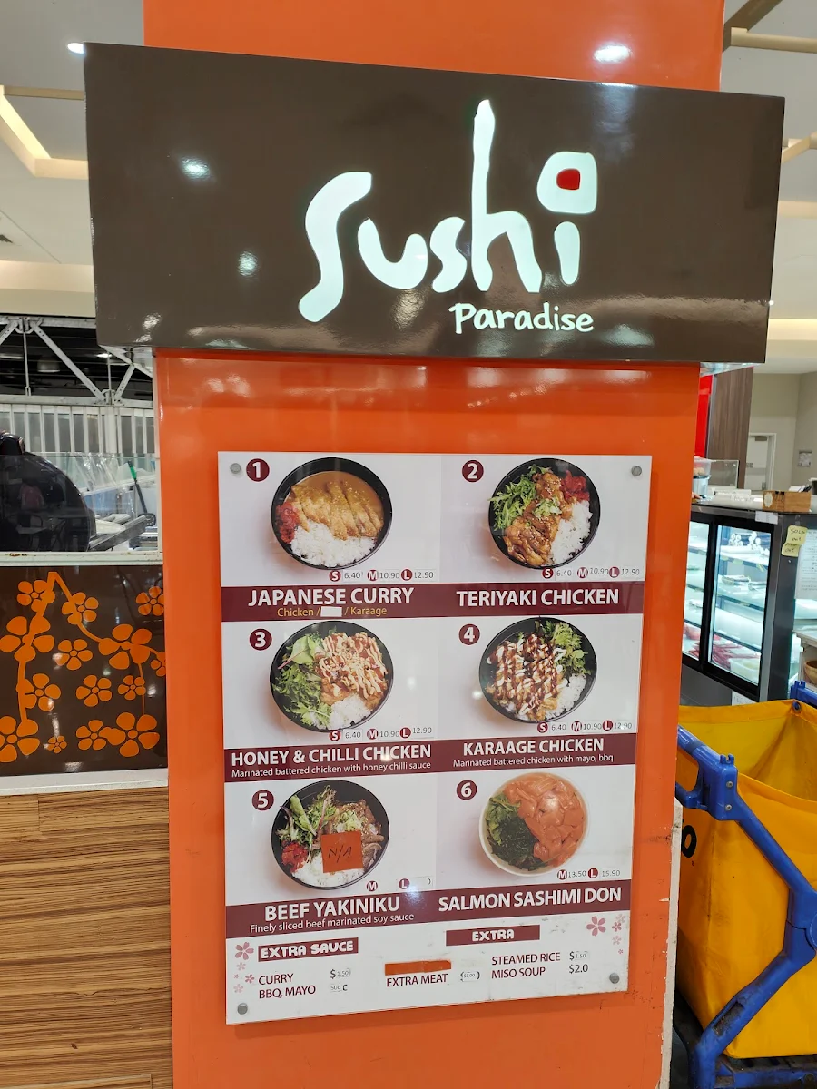 Menu, Sushi Paradise