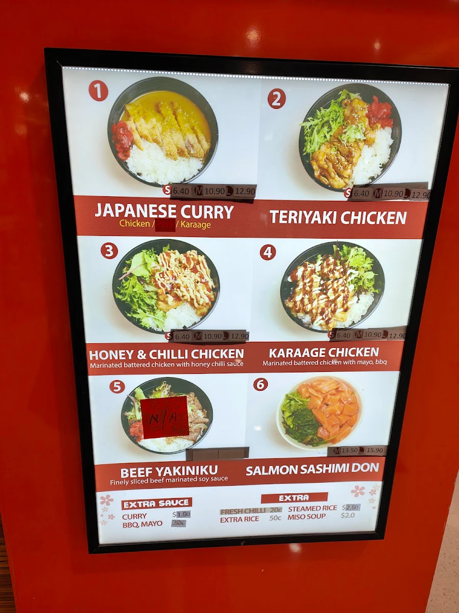 Menu, Sushi Paradise