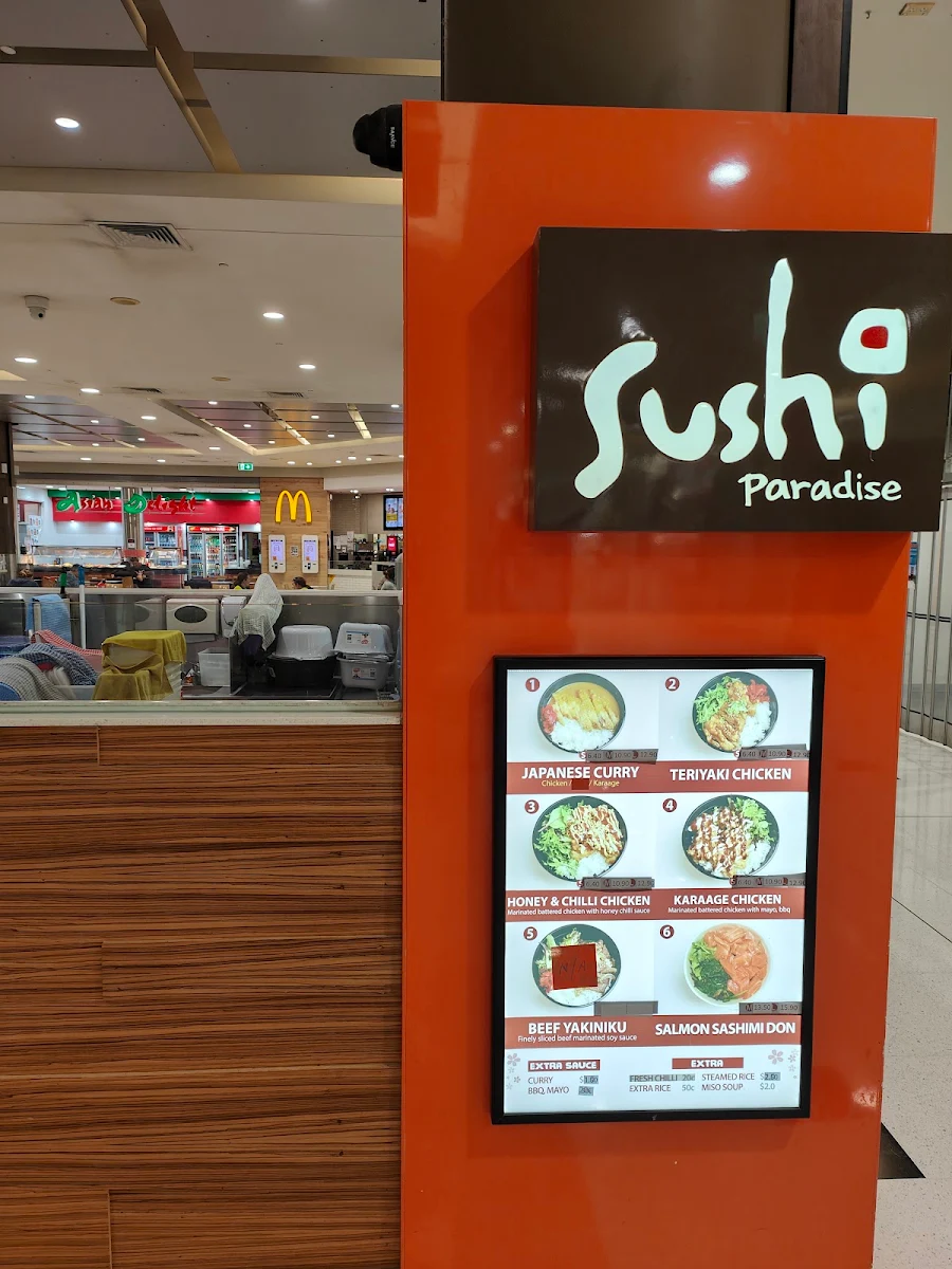Menu, Sushi Paradise