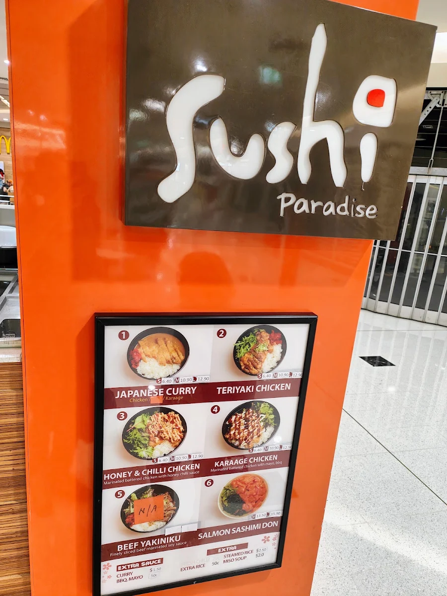 Menu, Sushi Paradise