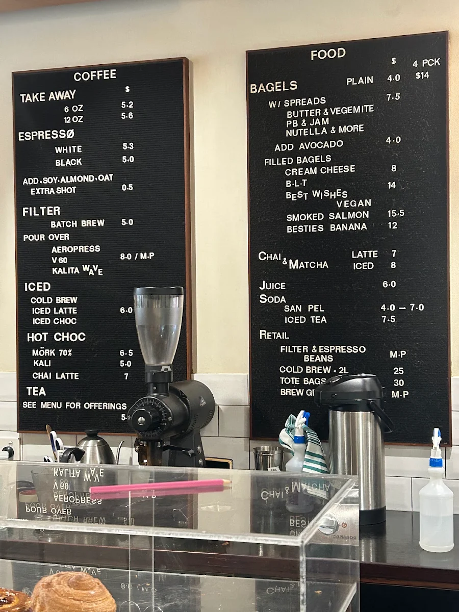 Menu, Best Wishes Coffee