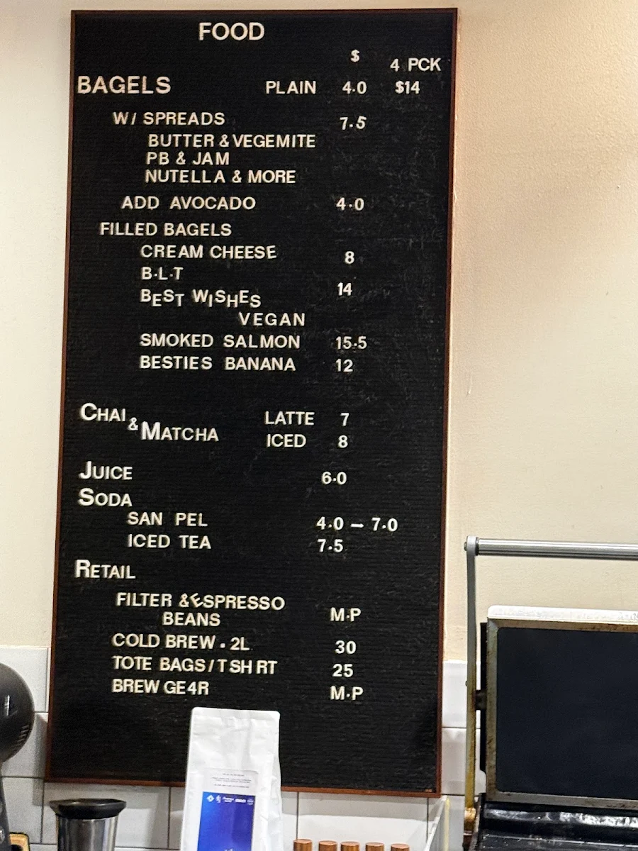 Menu, Best Wishes Coffee